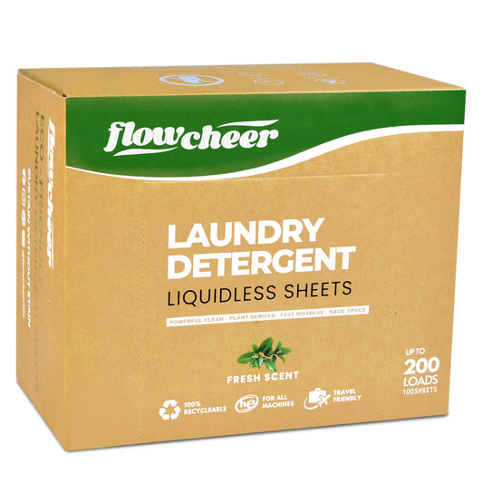 Flowcheer Eco Friendly Laundry Detergent Sheets - 100 sheets - Fresh Scent