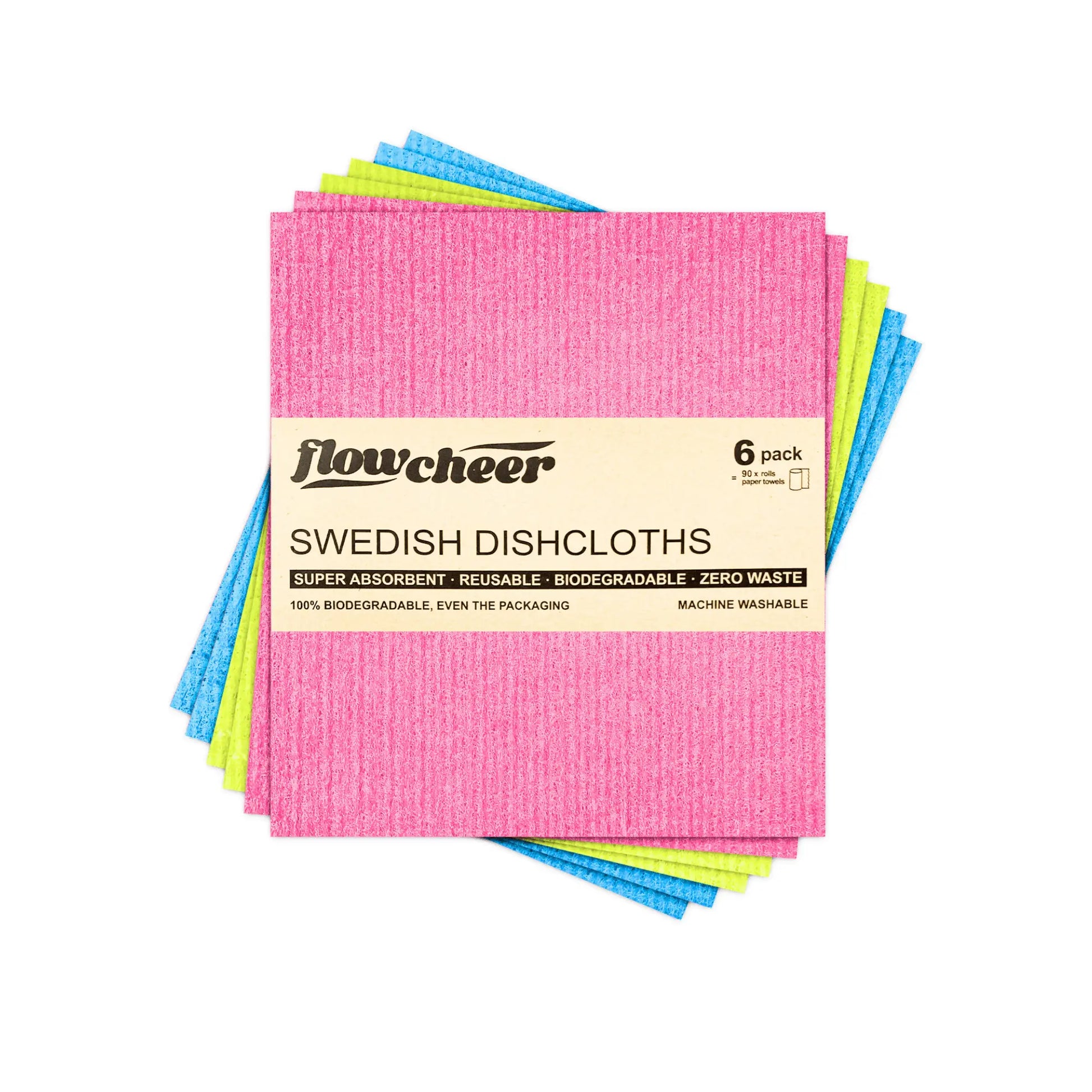 Swedish Dishcloth, 10 Pk, Re-usable Cellulose Sponges