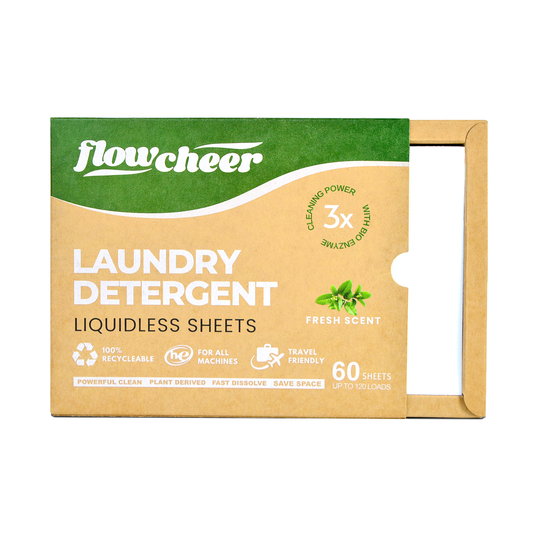 Flowcheer Laundry Detergent Sheets - 50 Sheets - Unscented Fragrance